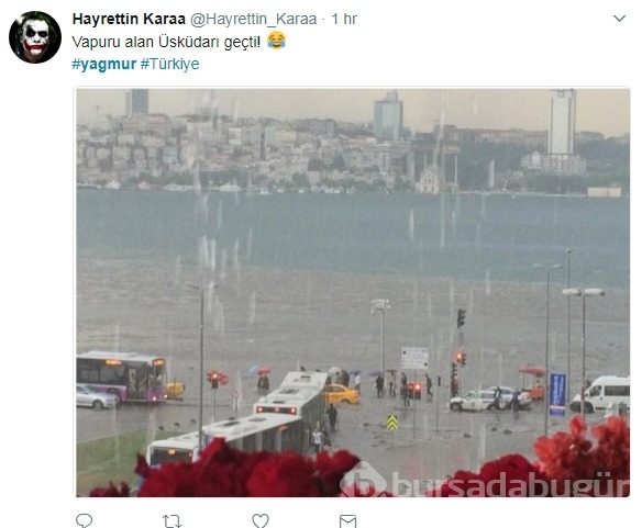 İstanbul'u sel aldı, caps'ler patladı!