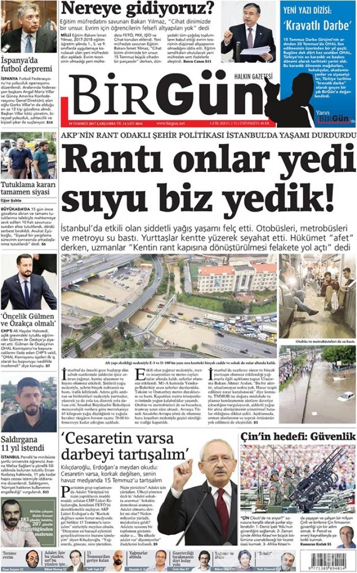 Günün gazete manşetleri - 19 Temmuz 2017
