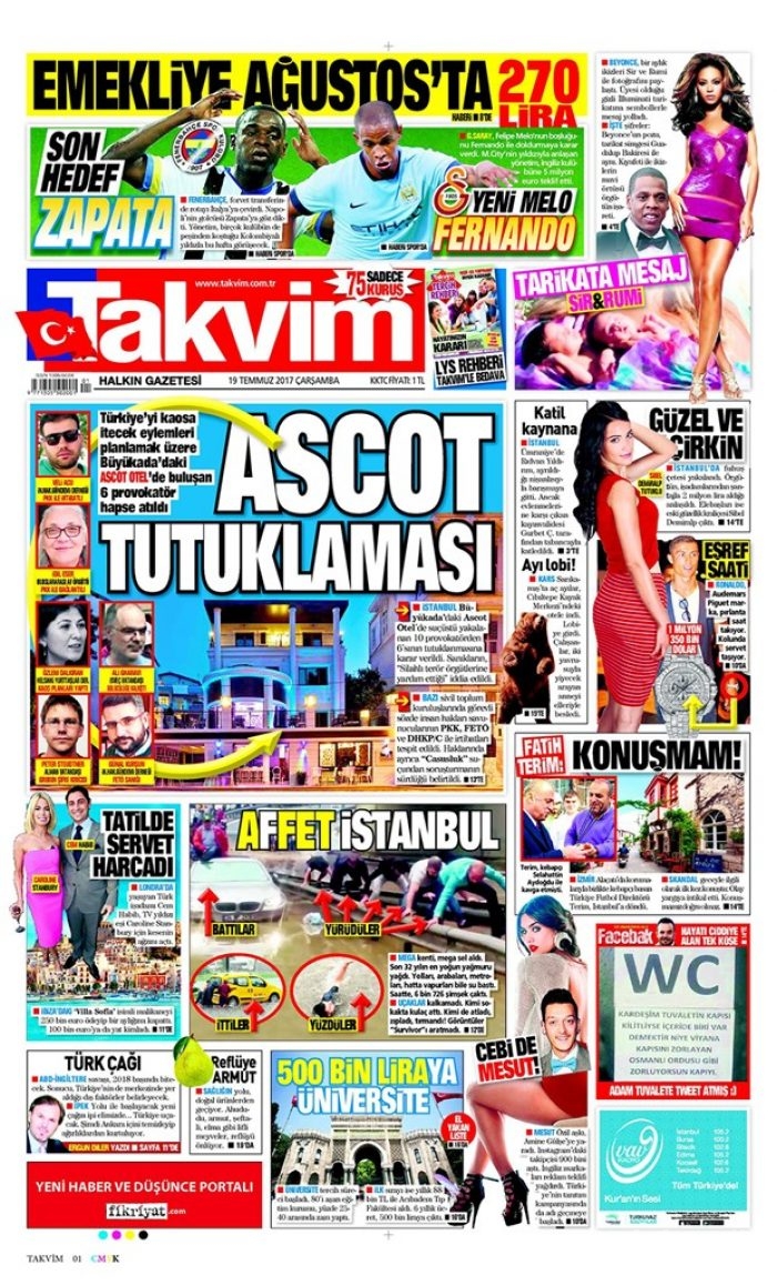 Günün gazete manşetleri - 19 Temmuz 2017