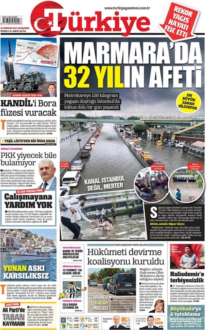Günün gazete manşetleri - 19 Temmuz 2017