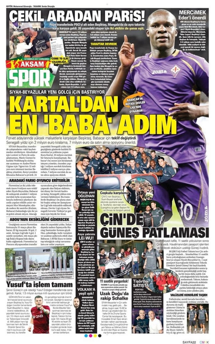 Günün spor gazeteleri (Transfer haberleri - 19 Temmuz 2017)