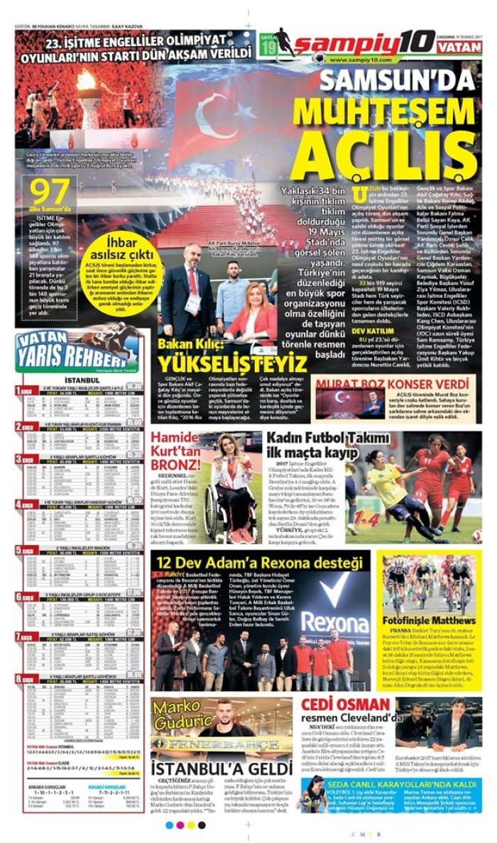 Günün spor gazeteleri (Transfer haberleri - 19 Temmuz 2017)