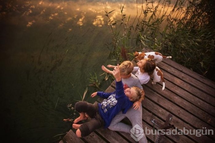 Çocuklarıyla teknolojiden uzak bir tatil geçirip fotoğrafladı