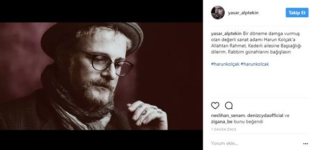 Ünlülerden Harun Kolçak'a veda mesajları