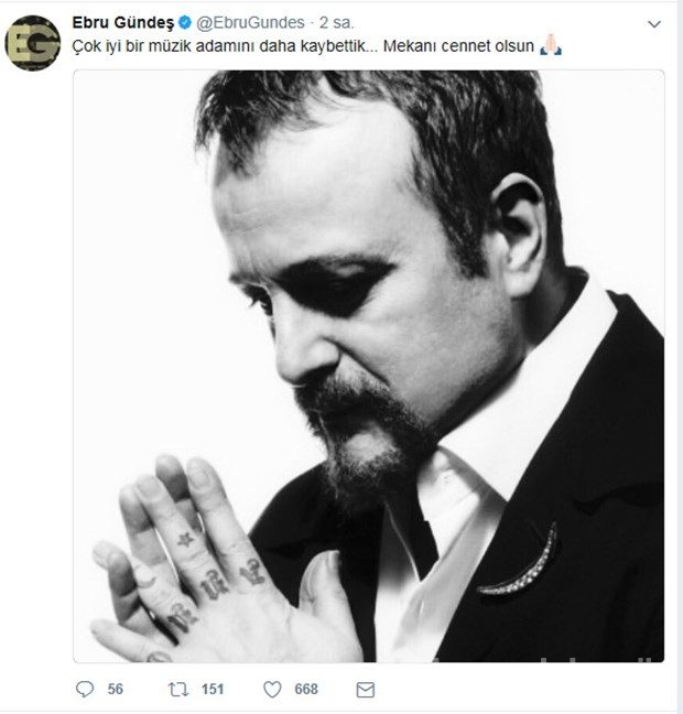 Ünlülerden Harun Kolçak'a veda mesajları