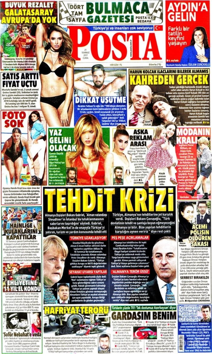 Günün gazete manşetleri - 21 Temmuz 2017
