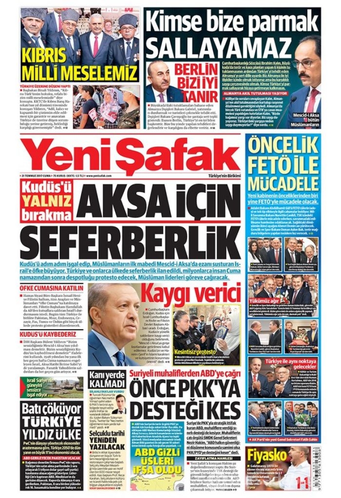 Günün gazete manşetleri - 21 Temmuz 2017