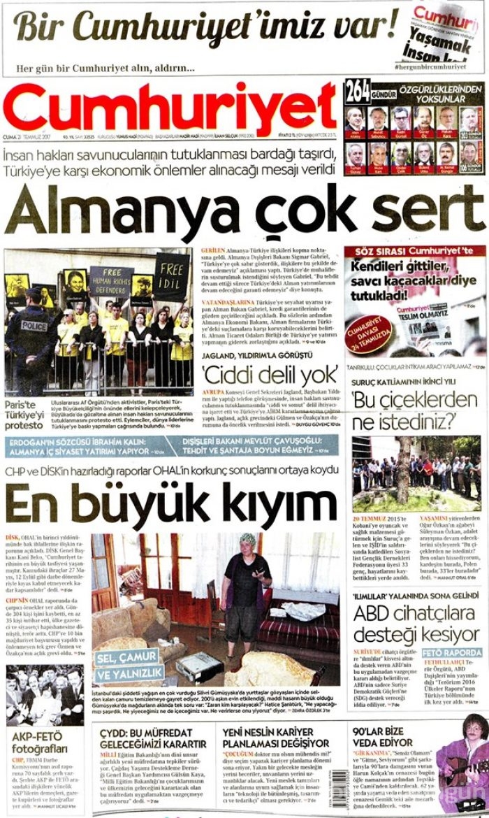 Günün gazete manşetleri - 21 Temmuz 2017