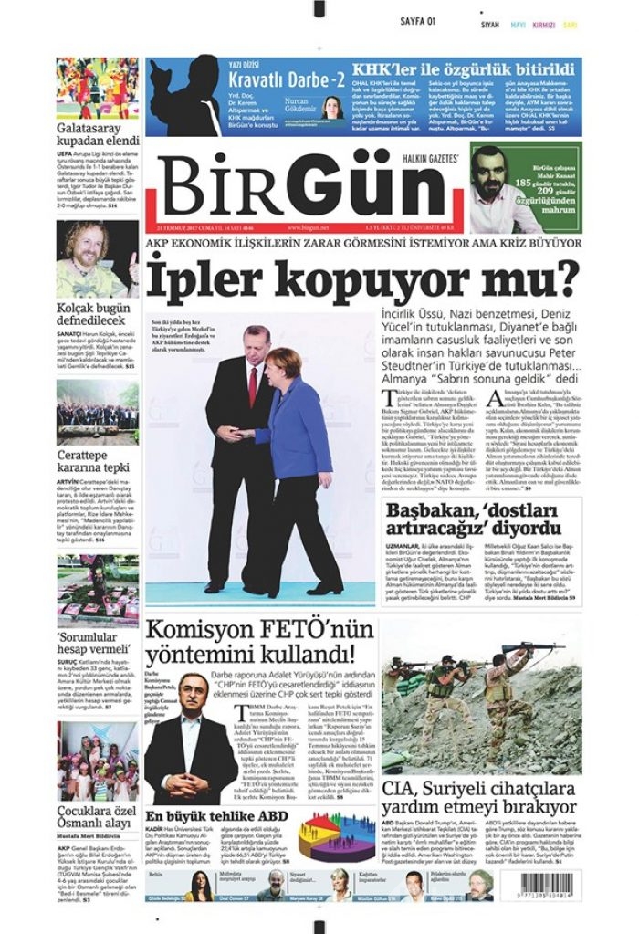 Günün gazete manşetleri - 21 Temmuz 2017