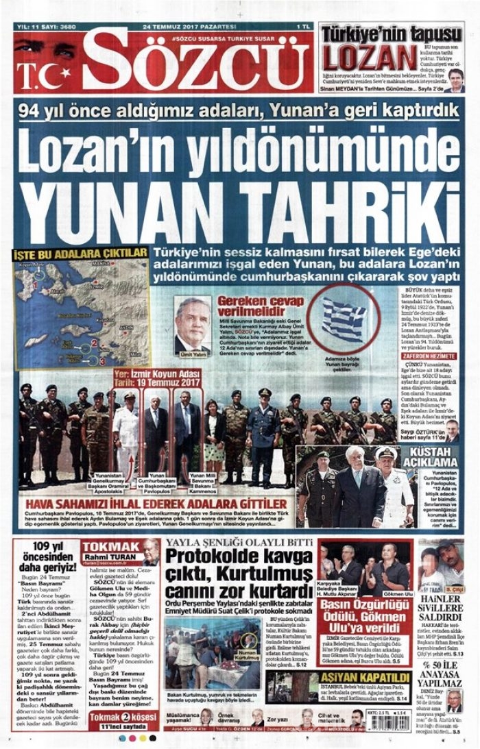 Günün gazete manşetleri 24 Temmuz 2017