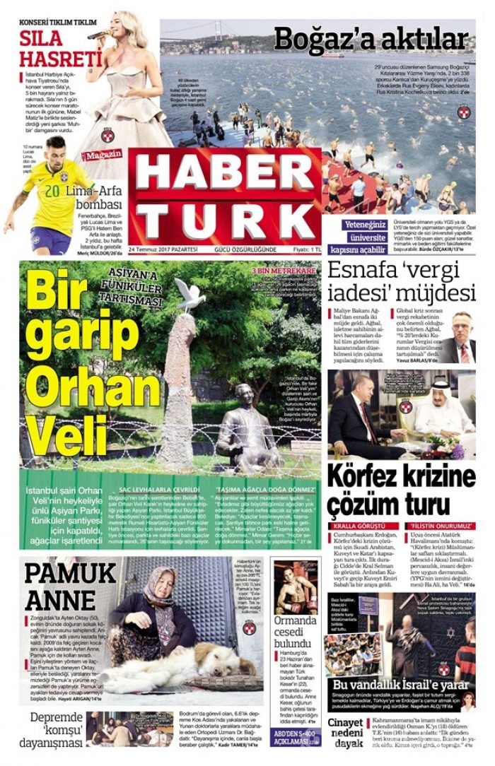 Günün gazete manşetleri 24 Temmuz 2017