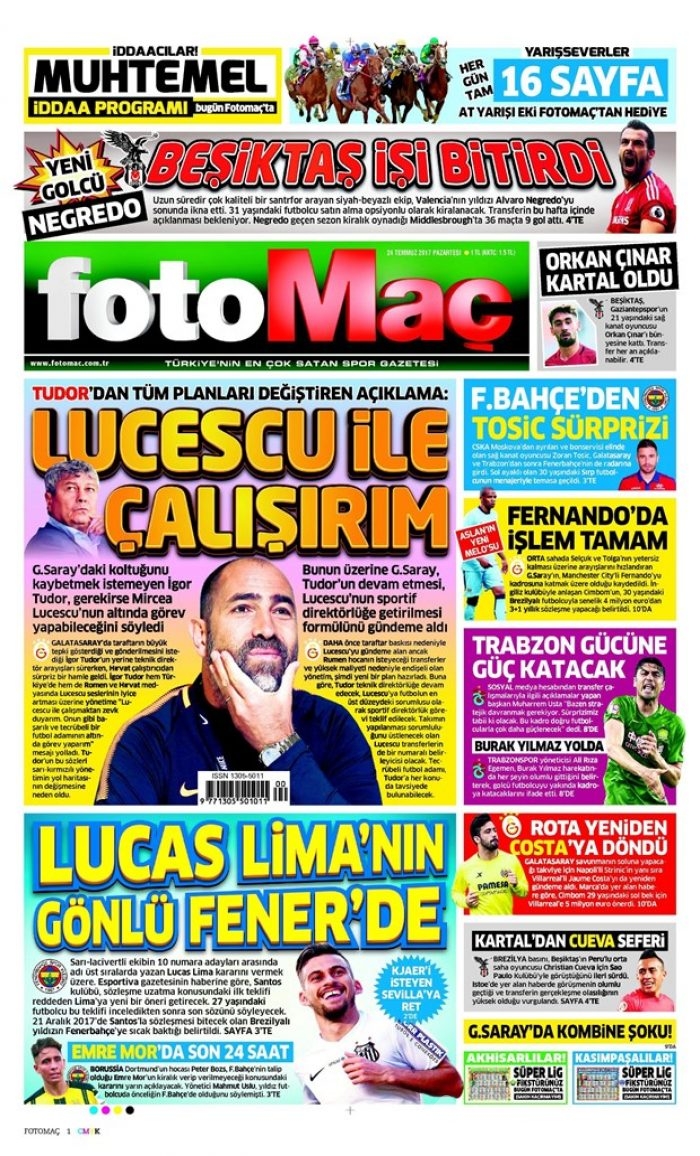 Günün gazete manşetleri 24 Temmuz 2017