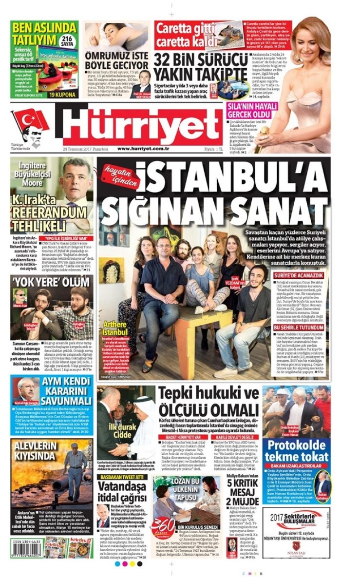 Günün gazete manşetleri 24 Temmuz 2017