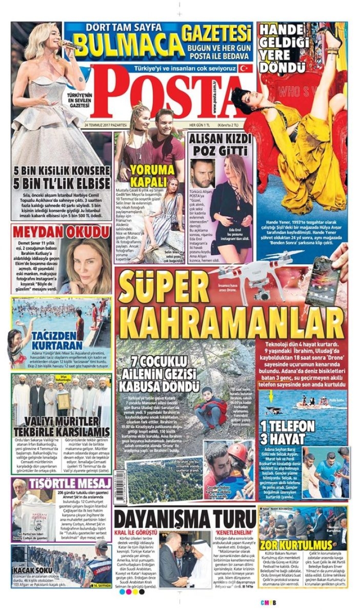 Günün gazete manşetleri 24 Temmuz 2017