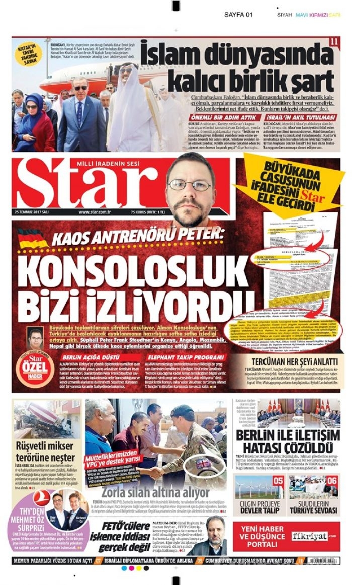 Günün gazete manşetleri 25 Temmuz 2017