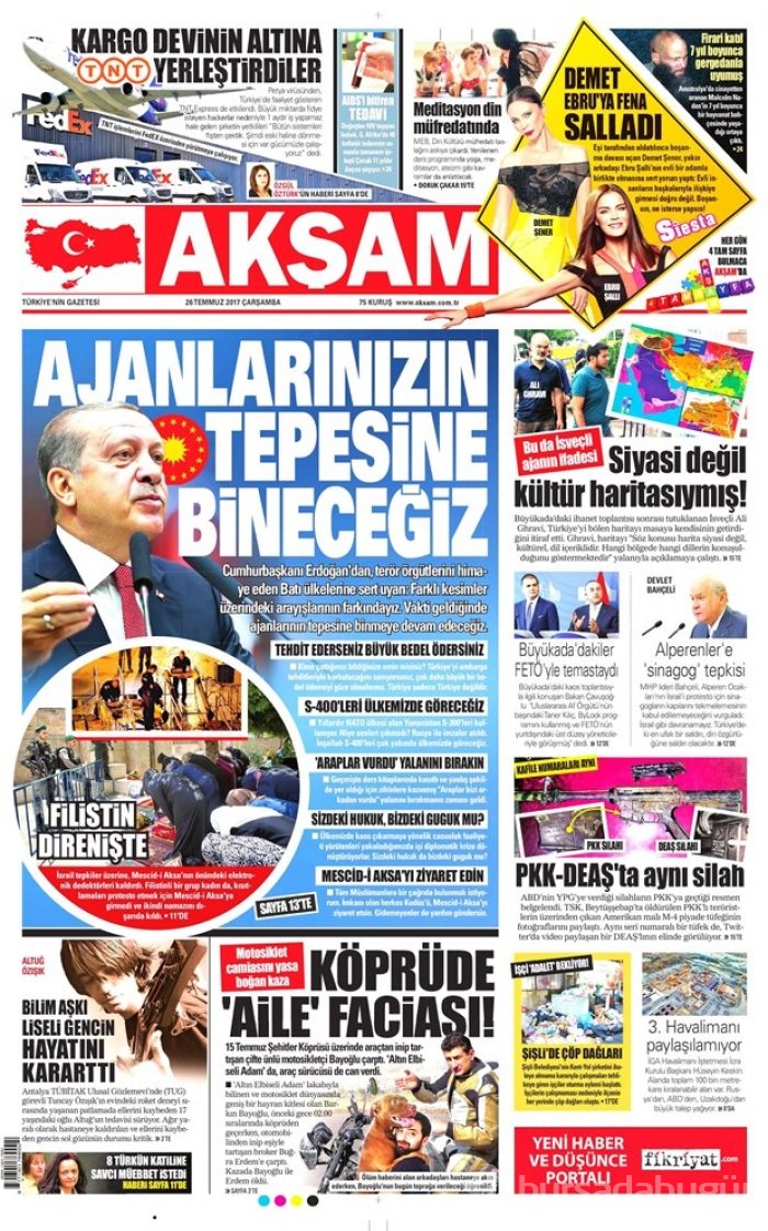 Günün gazete manşetleri - 26.07.2017