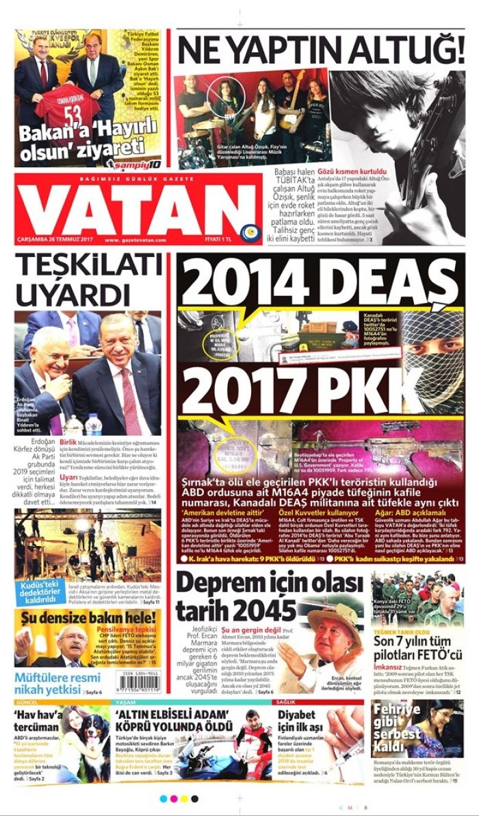 Günün gazete manşetleri - 26.07.2017