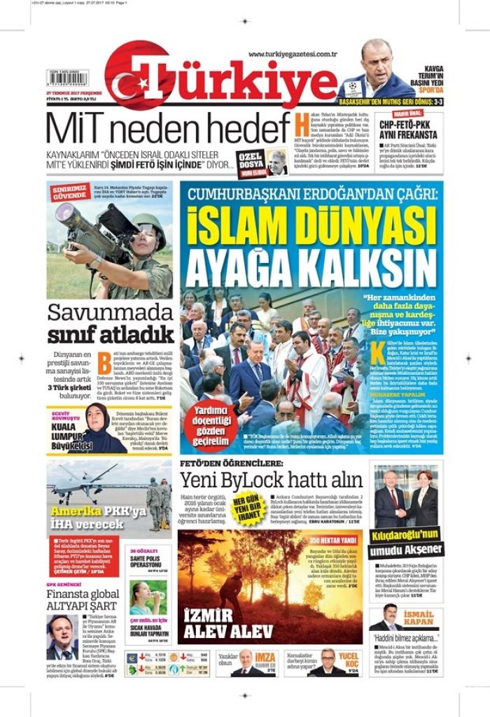 Günün gazete manşetleri 27 Temmuz 2017