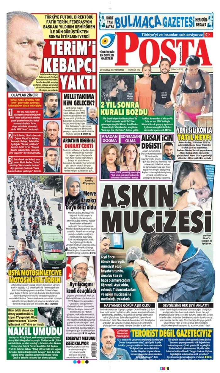 Günün gazete manşetleri 27 Temmuz 2017