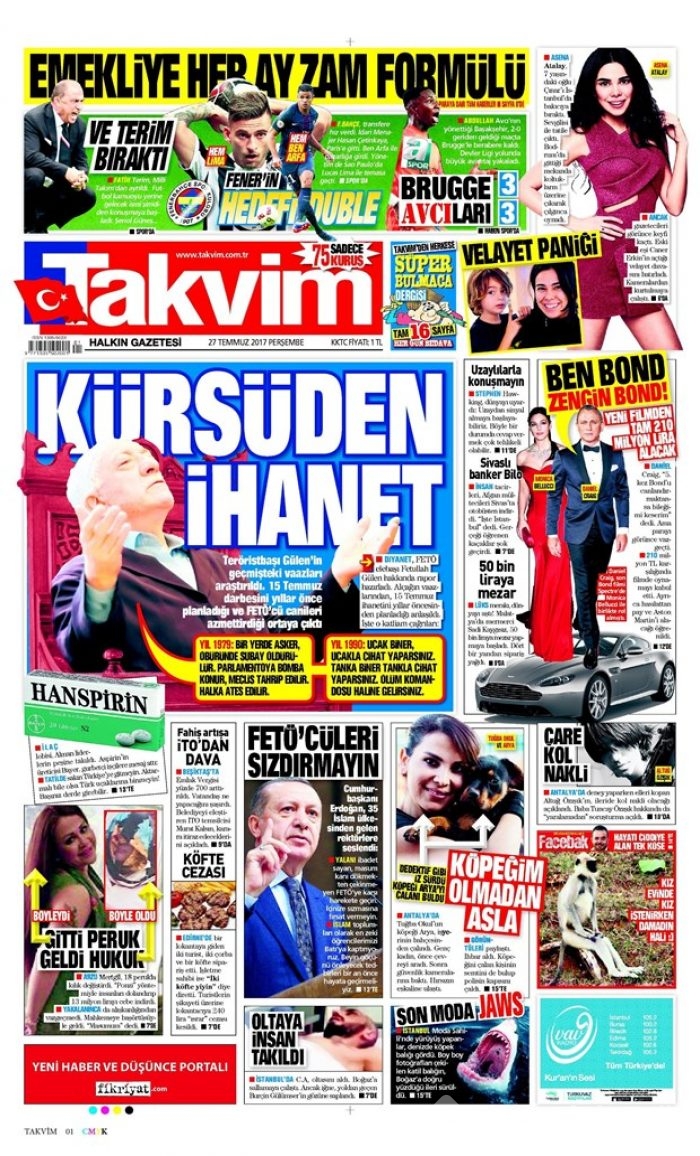 Günün gazete manşetleri 27 Temmuz 2017