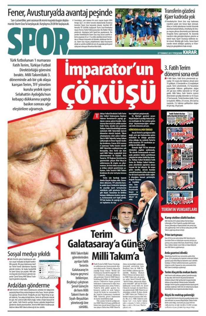 Günün spor manşetleri (27.07.2017)