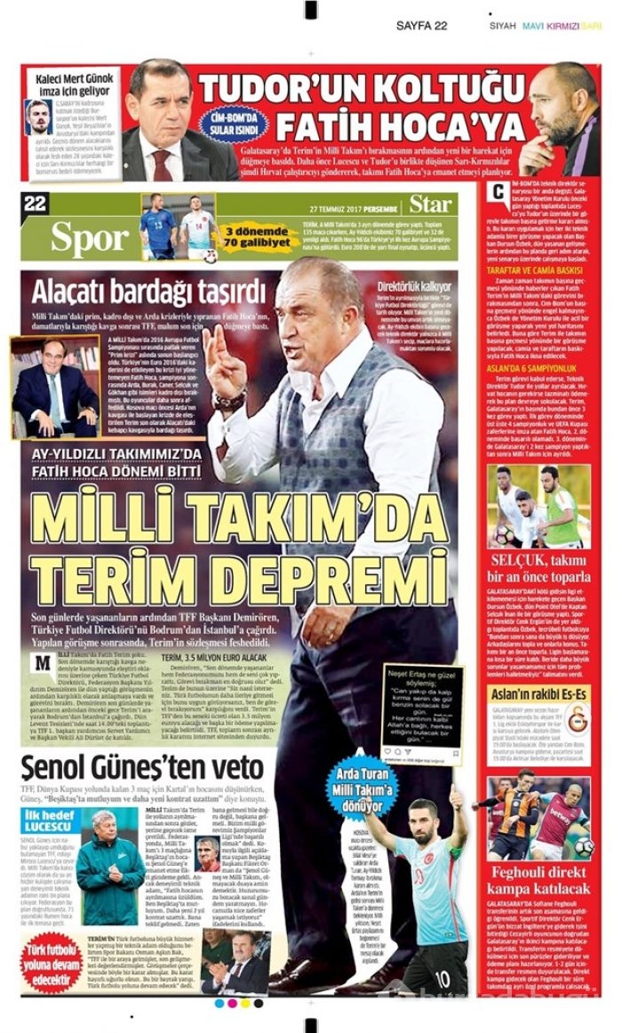 Günün spor manşetleri (27.07.2017)