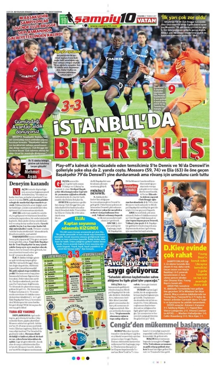 Günün spor manşetleri (27.07.2017)