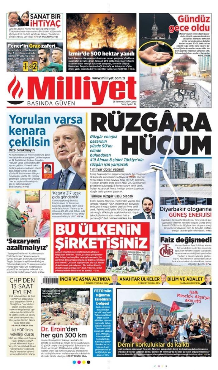 Günün gazete manşetleri - 28.07.2017