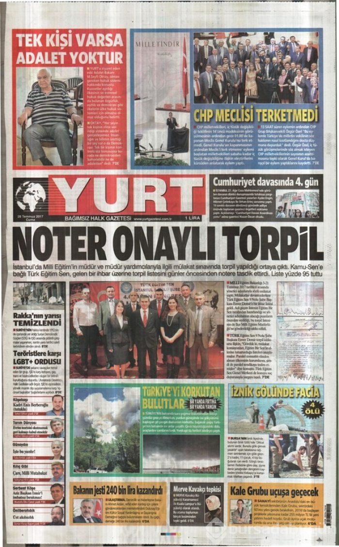 Günün gazete manşetleri - 28.07.2017