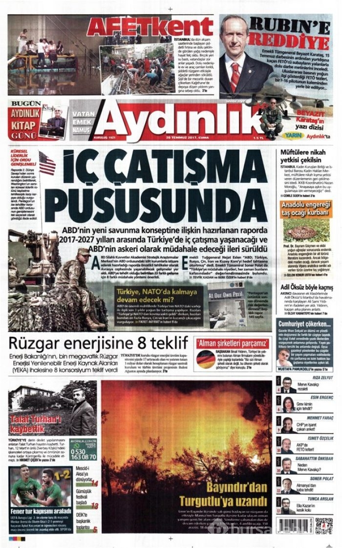 Günün gazete manşetleri - 28.07.2017