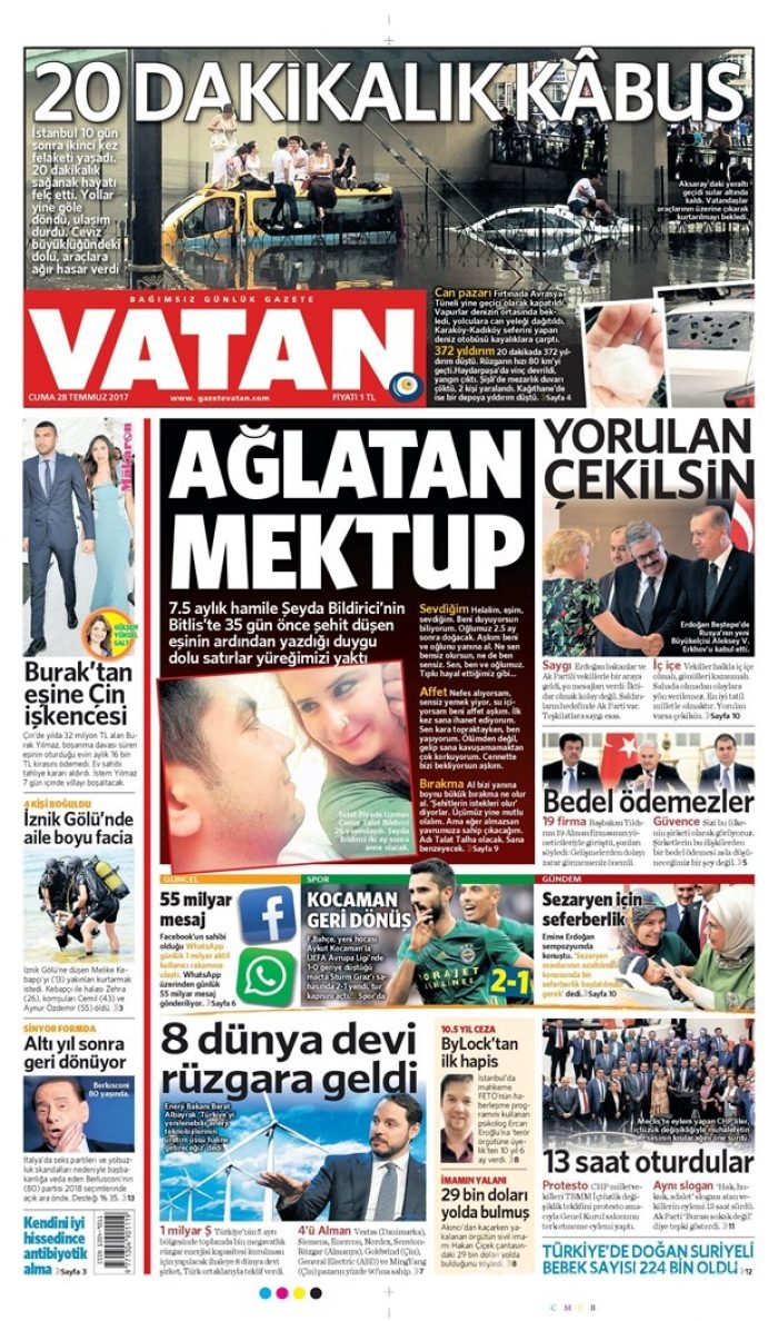 Günün gazete manşetleri - 28.07.2017