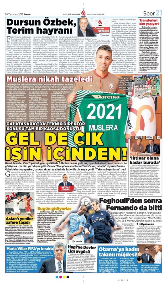 Günün spor gazeteleri (28 Temmuz 2017)