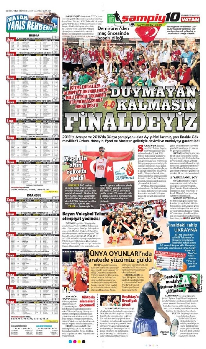 Günün spor gazeteleri (28 Temmuz 2017)