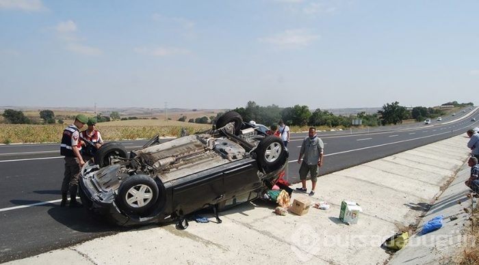 Tekirdağ'da otomobil takla attı: 4 yaralı