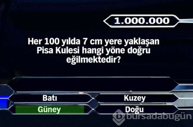 Kimsenin göremediği 1 milyon TL'lik soru