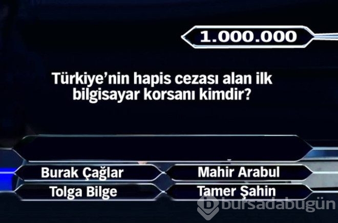 Kimsenin göremediği 1 milyon TL'lik soru