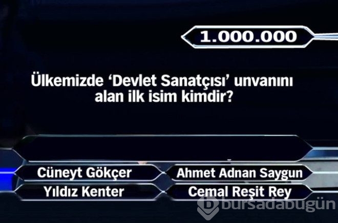 Kimsenin göremediği 1 milyon TL'lik soru