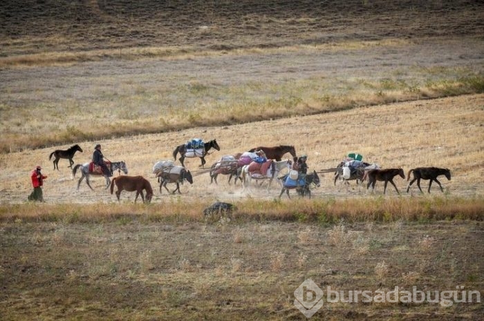 Çeleli yolculuk drone'la kaydedildi