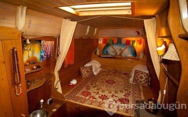 Minibüsü evi yaptı
