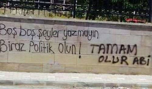 İlginç duvar yazıları