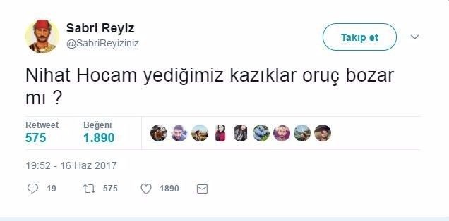 Twitter fenomeni Sabri Reyiz'den inciler