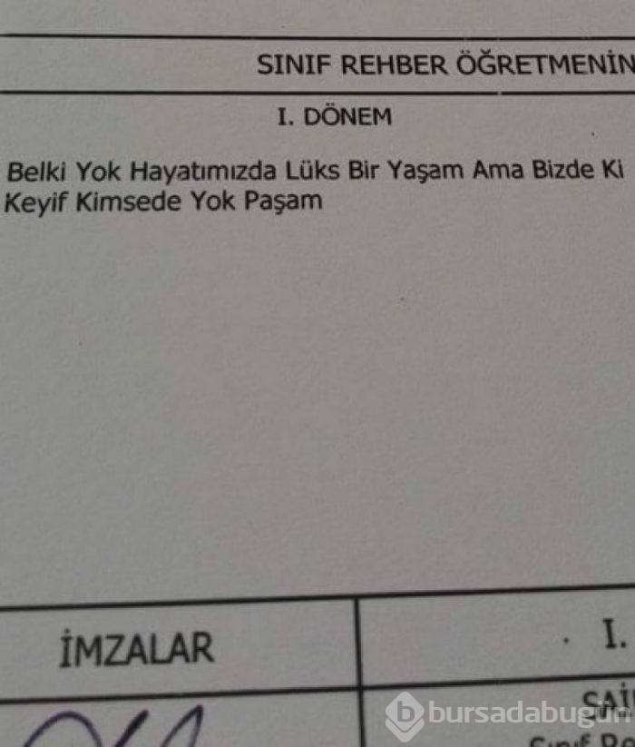 Öğretmenlerden öğrencilerine ilginç karne notu