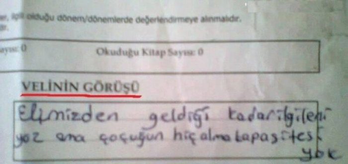 Öğretmenlerden öğrencilerine ilginç karne notu