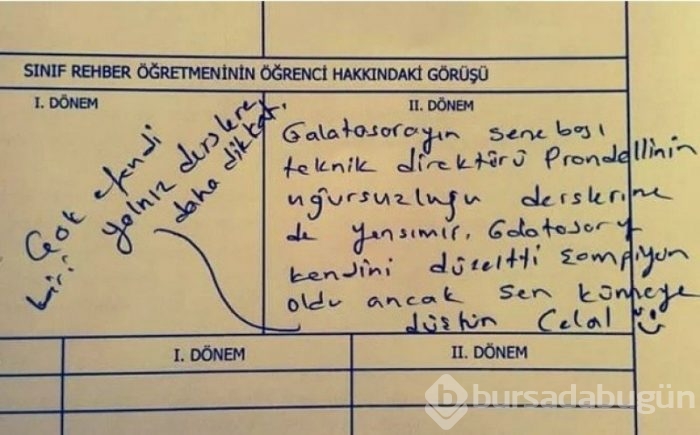 Öğretmenlerden öğrencilerine ilginç karne notu