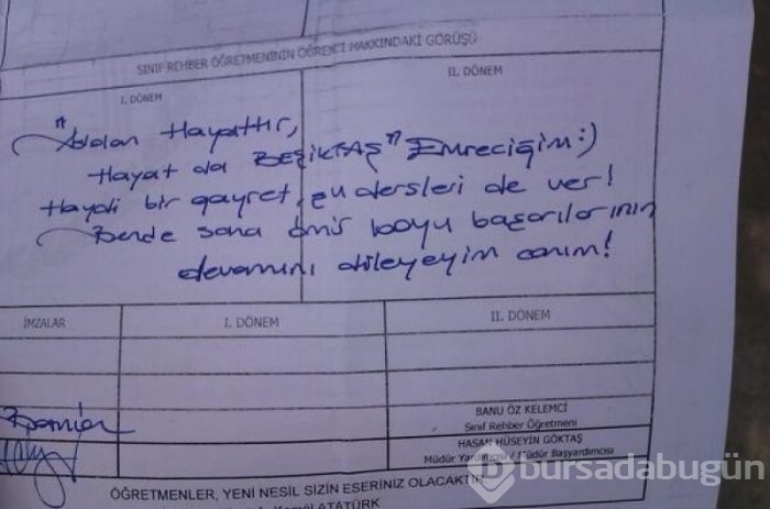 Öğretmenlerden öğrencilerine ilginç karne notu