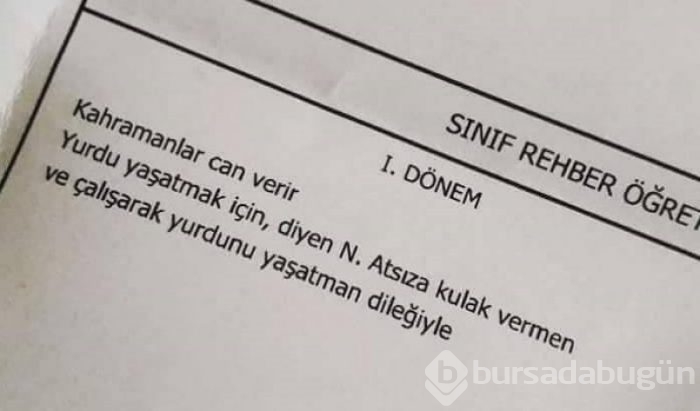 Öğretmenlerden öğrencilerine ilginç karne notu