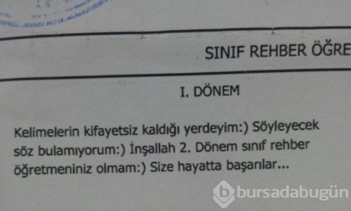 Öğretmenlerden öğrencilerine ilginç karne notu