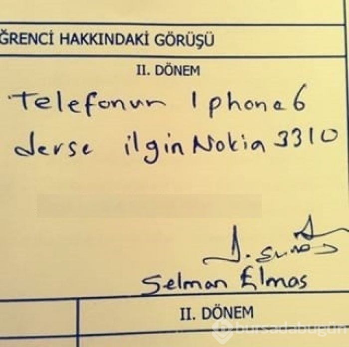 Öğretmenlerden öğrencilerine ilginç karne notu