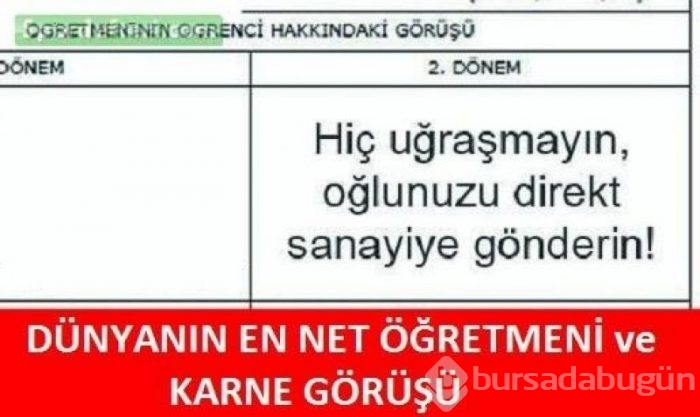 Öğretmenlerden öğrencilerine ilginç karne notu