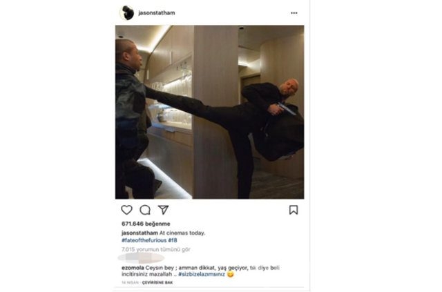 Ezgi Mola'dan, Jason Statham'ın fotoğrafına yorum

